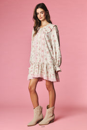Rosalind Ruffle Collar Floral Mini Dress - Westly