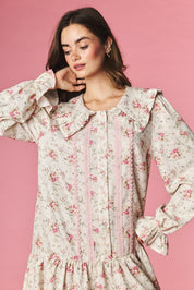 Rosalind Ruffle Collar Floral Mini Dress - Westly