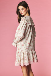 Rosalind Ruffle Collar Floral Mini Dress - Westly