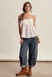 Rosaline Floral Lace Peplum Cami - Westly