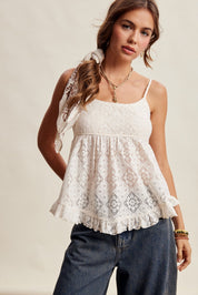 Rosaline Floral Lace Peplum Cami - Westly
