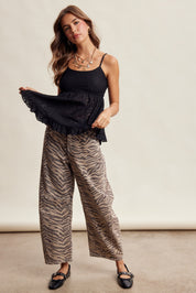Rosaline Floral Lace Peplum Cami in Black, photo 8