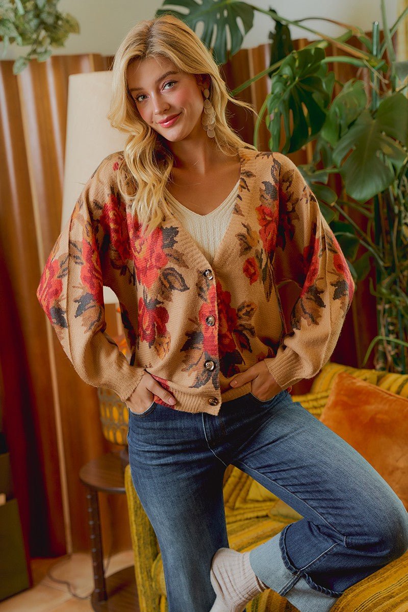 Rose Garden Floral Knit Cardigan - Westly