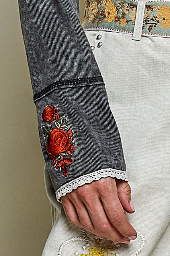 Rose & Thorn Ribbed Henley - Westly