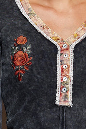 Rose & Thorn Ribbed Henley - Westly
