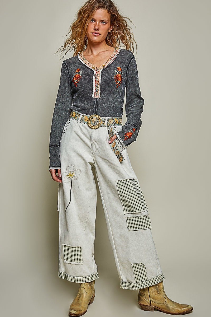 Rose & Thorn Ribbed Henley - Westly