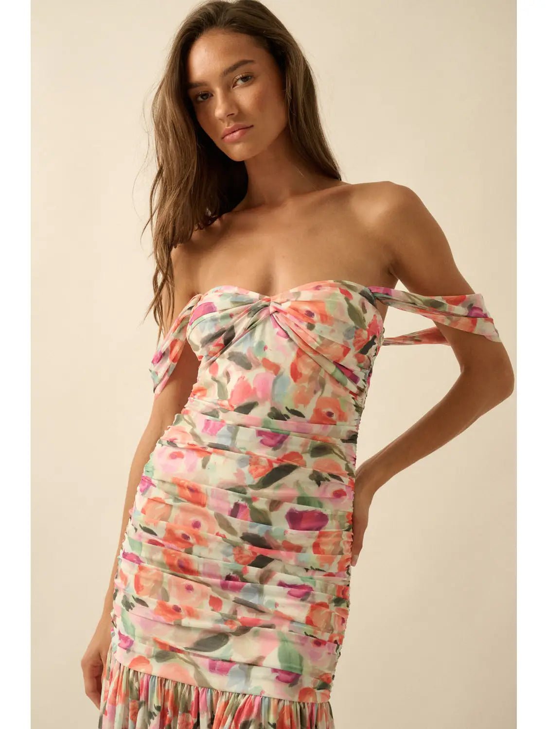 Rosie Ruched Drop - Waist Sweetheart Maxi Dress - Westly