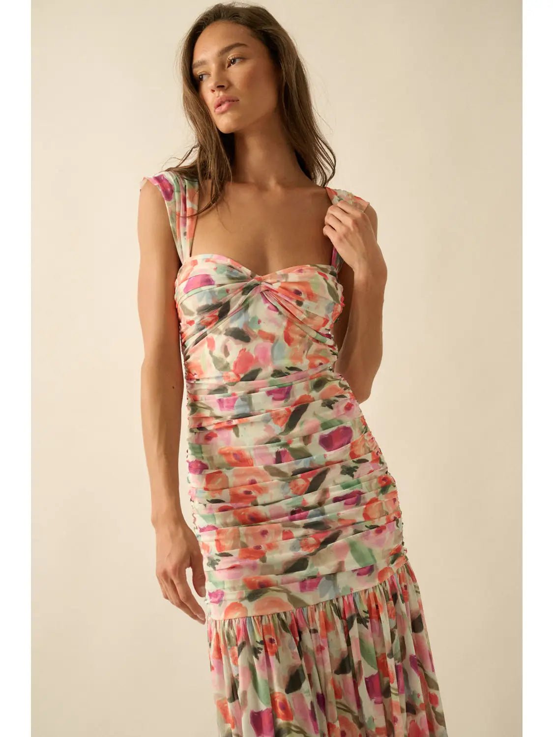 Rosie Ruched Drop - Waist Sweetheart Maxi Dress - Westly