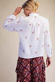 Roslyn Embroidered Cotton Gauze Blouse - Westly