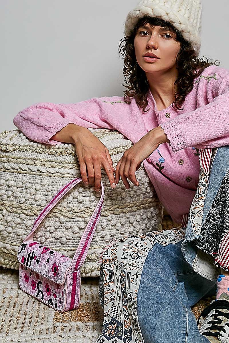 Rosy Beaded Shoulder Bag - Westly