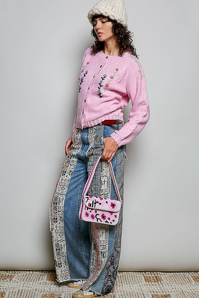 Rosy Beaded Shoulder Bag - Westly