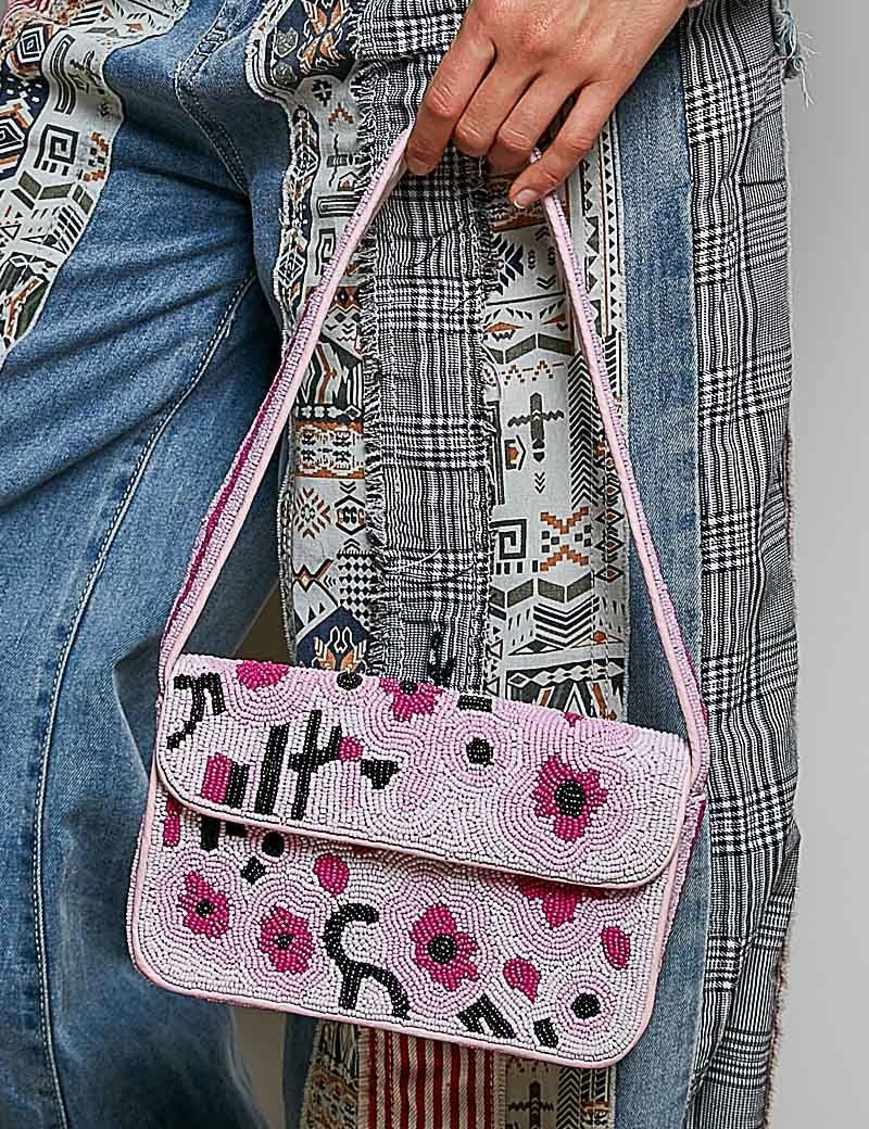 Rosy Beaded Shoulder Bag - Westly