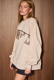 Round Trip Western Graphic Sweatshirt in Tan — product photo 03