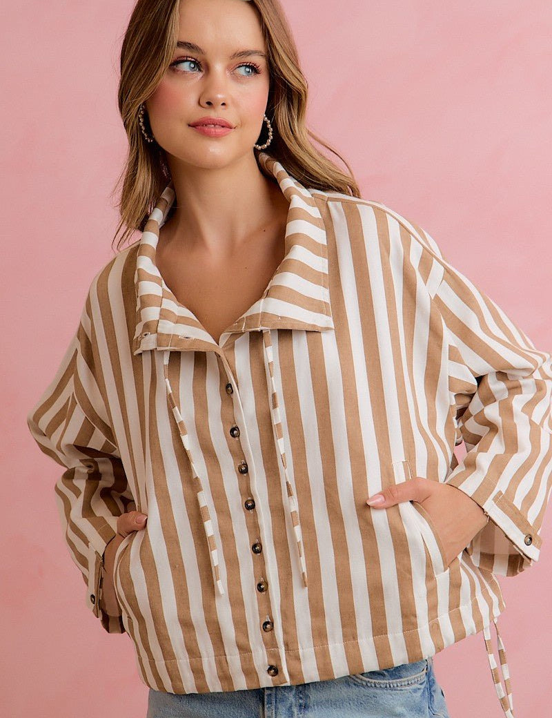Runaround Printed Button Front Jacket - Westly