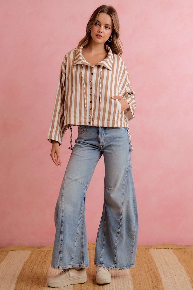Runaround Printed Button Front Jacket - Westly