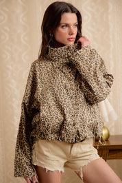 Runaround Printed Button Front Jacket - Leopard