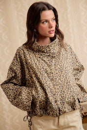 Runaround Printed Button Front Jacket - Leopard