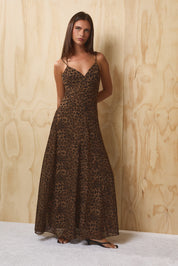 Sableline Leopard Maxi Dress - Brown Black Animal