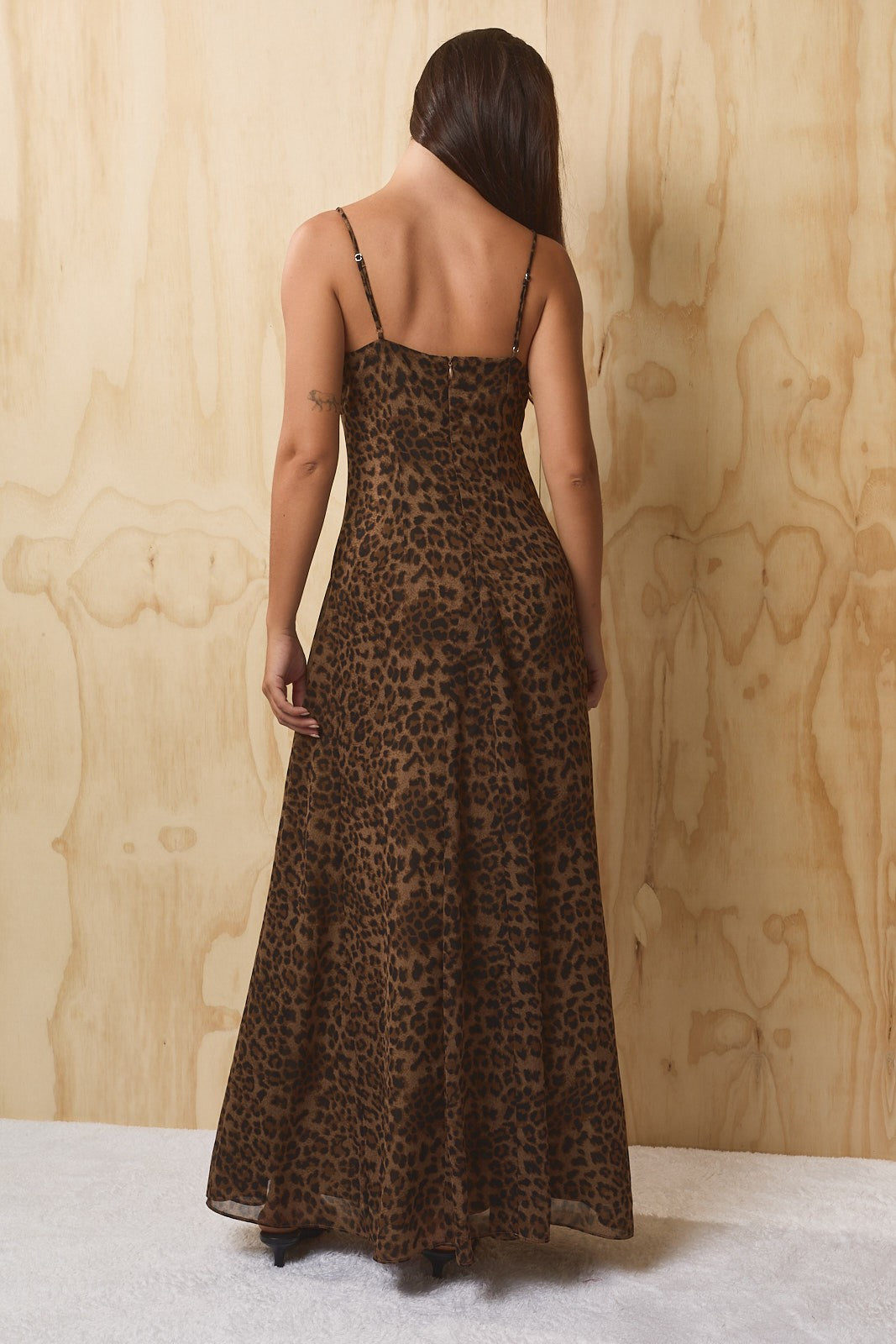 Sableline Leopard Maxi Dress - Brown Black Animal