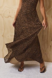 Sableline Leopard Maxi Dress - Brown Black Animal