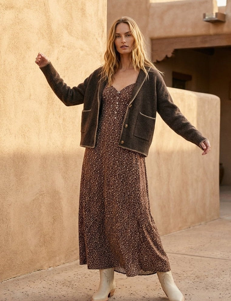 Saddle Lounge Shawl Collar Cardigan - Westly