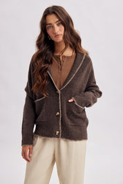 Saddle Lounge Shawl Collar Cardigan - Westly