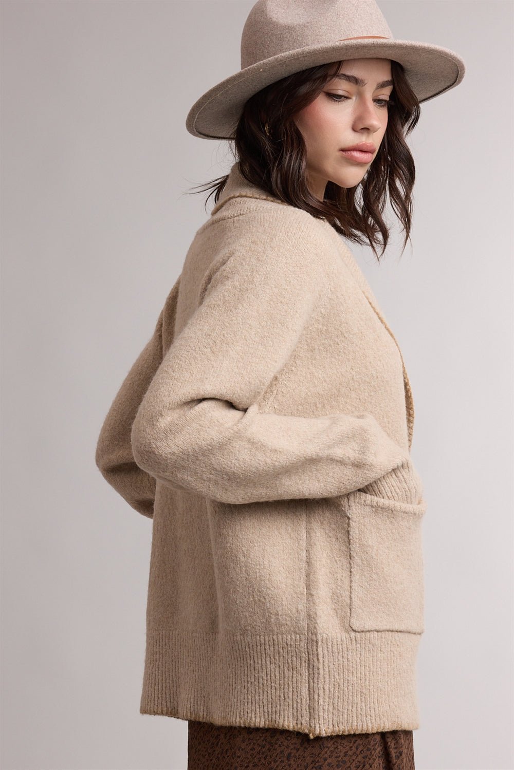 Saddle Lounge Shawl Collar Cardigan - Westly