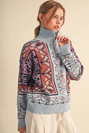 Saddle Ridge Half-Zip Mock-Neck Sweater - Westly