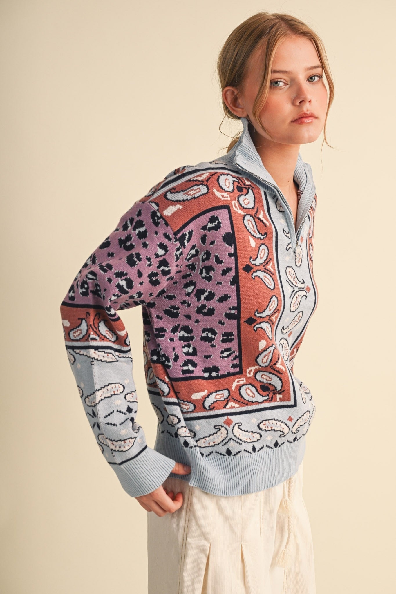 Saddle Ridge Half-Zip Mock-Neck Sweater - Westly