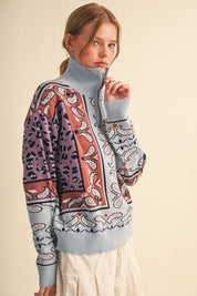 Saddle Ridge Half-Zip Mock-Neck Sweater - Westly