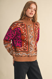 Saddle Ridge Half-Zip Mock-Neck Sweater - Westly
