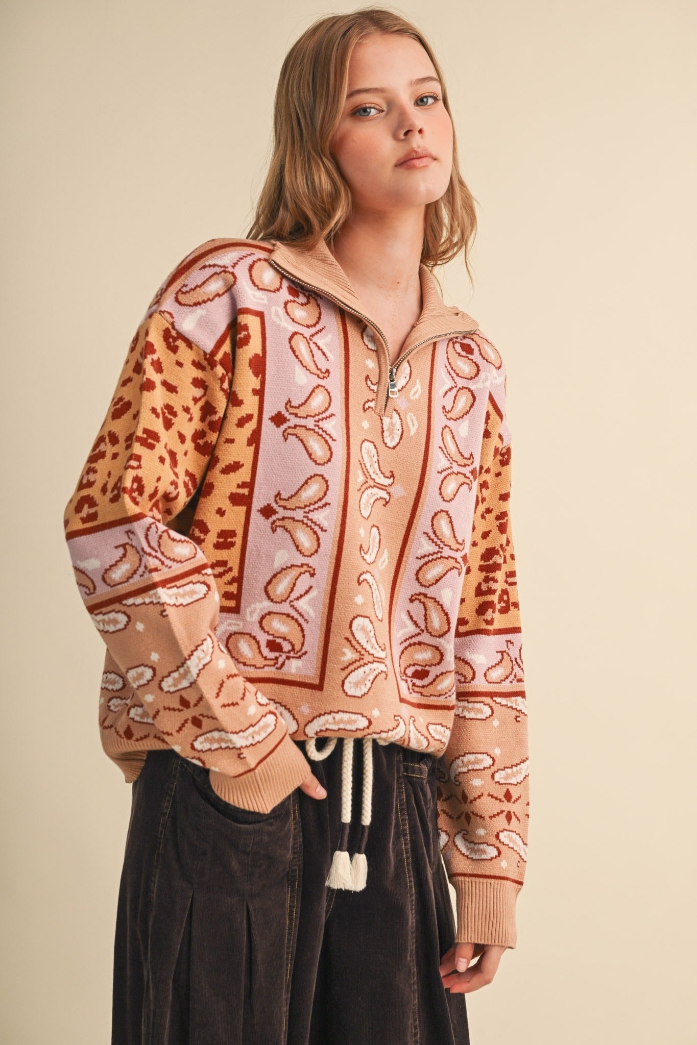 Saddle Ridge Half-Zip Mock-Neck Sweater - Westly