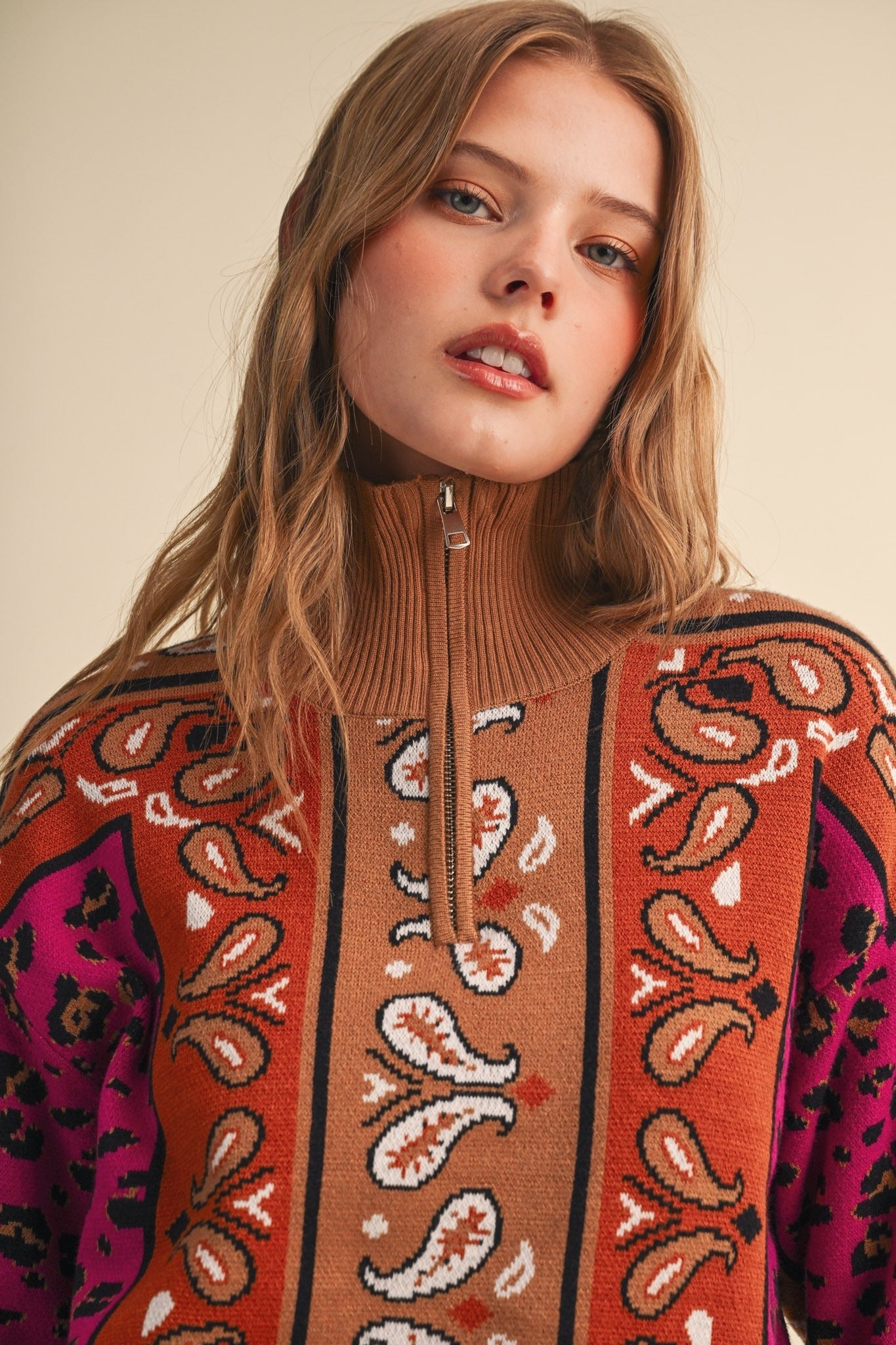 Saddle Ridge Half-Zip Mock-Neck Sweater - Westly