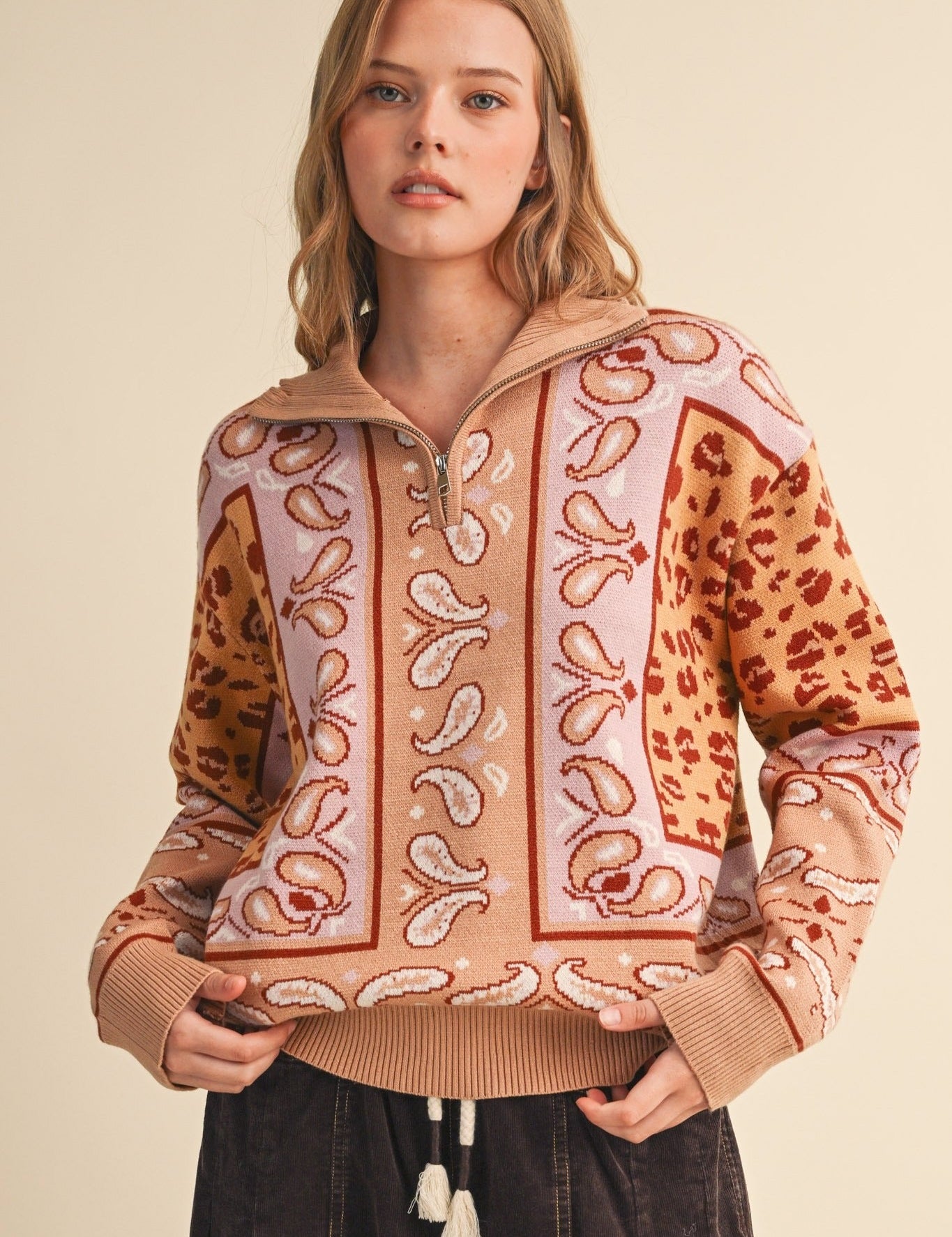 Saddle Ridge Half-Zip Mock-Neck Sweater - Westly