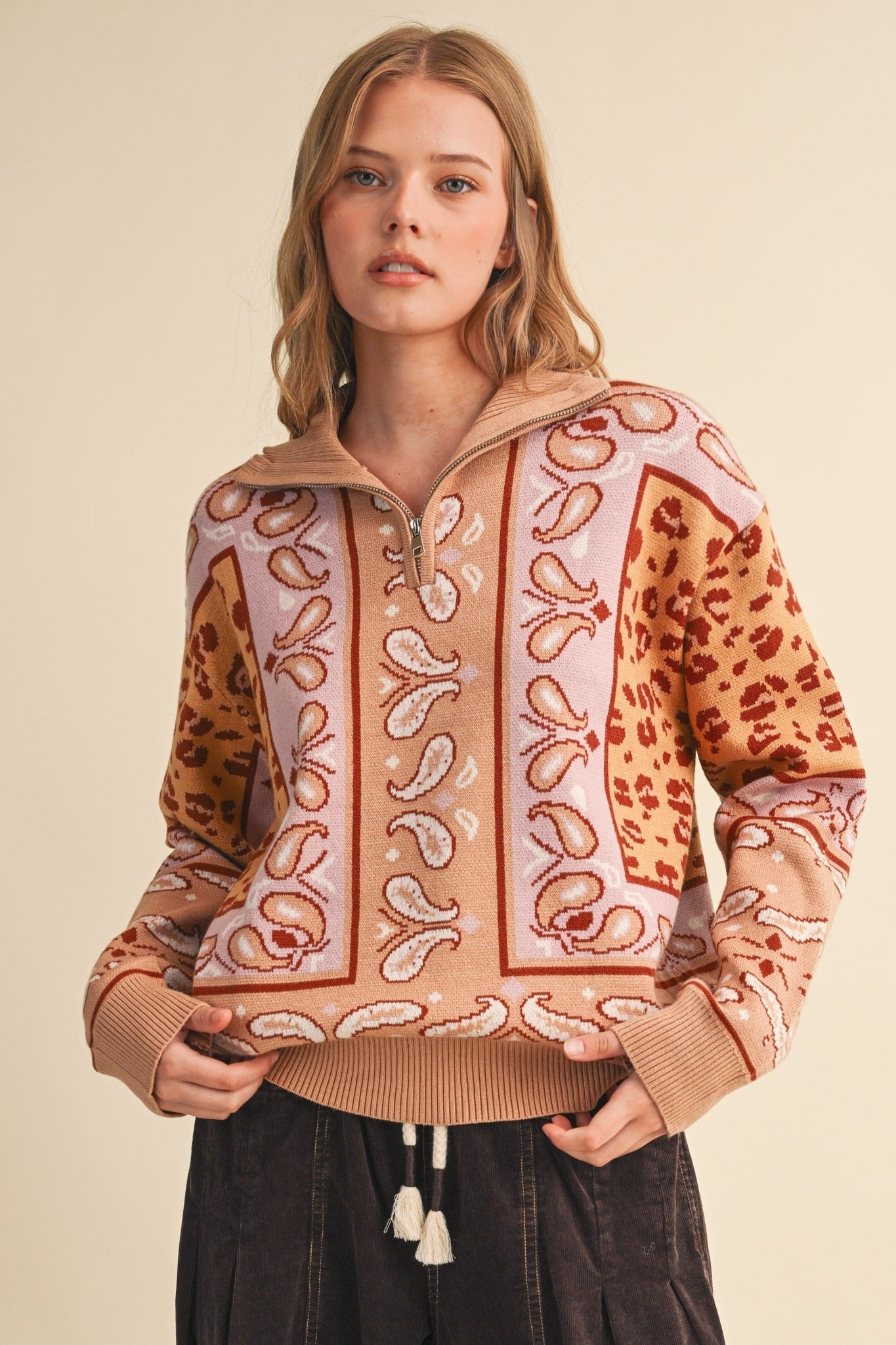 Saddle Ridge Half-Zip Mock-Neck Sweater - Westly