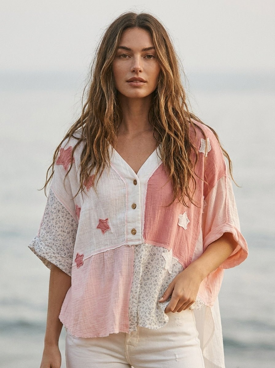 Sadie Americana Patchwork Top - Westly