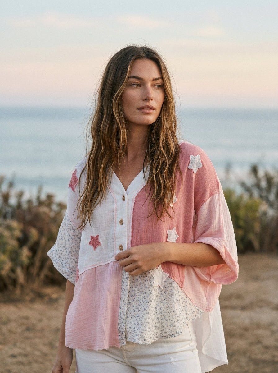 Sadie Americana Patchwork Top - Westly