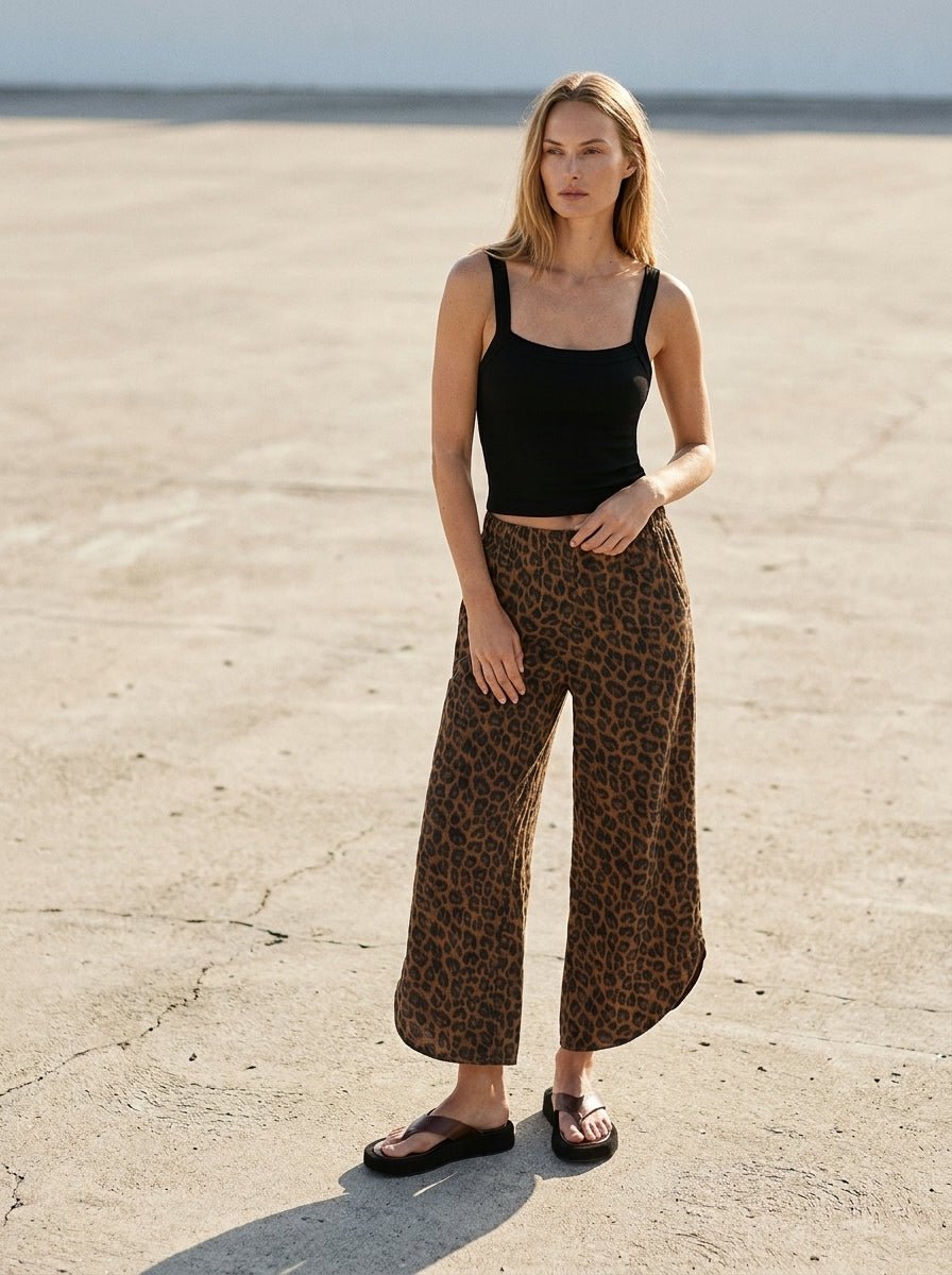 Sahara Leopard Print Tulip Hem Pants - Westly