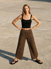 Sahara Leopard Print Tulip Hem Pants - Westly