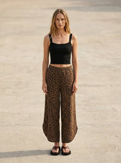 Sahara Leopard Print Tulip Hem Pants - Westly