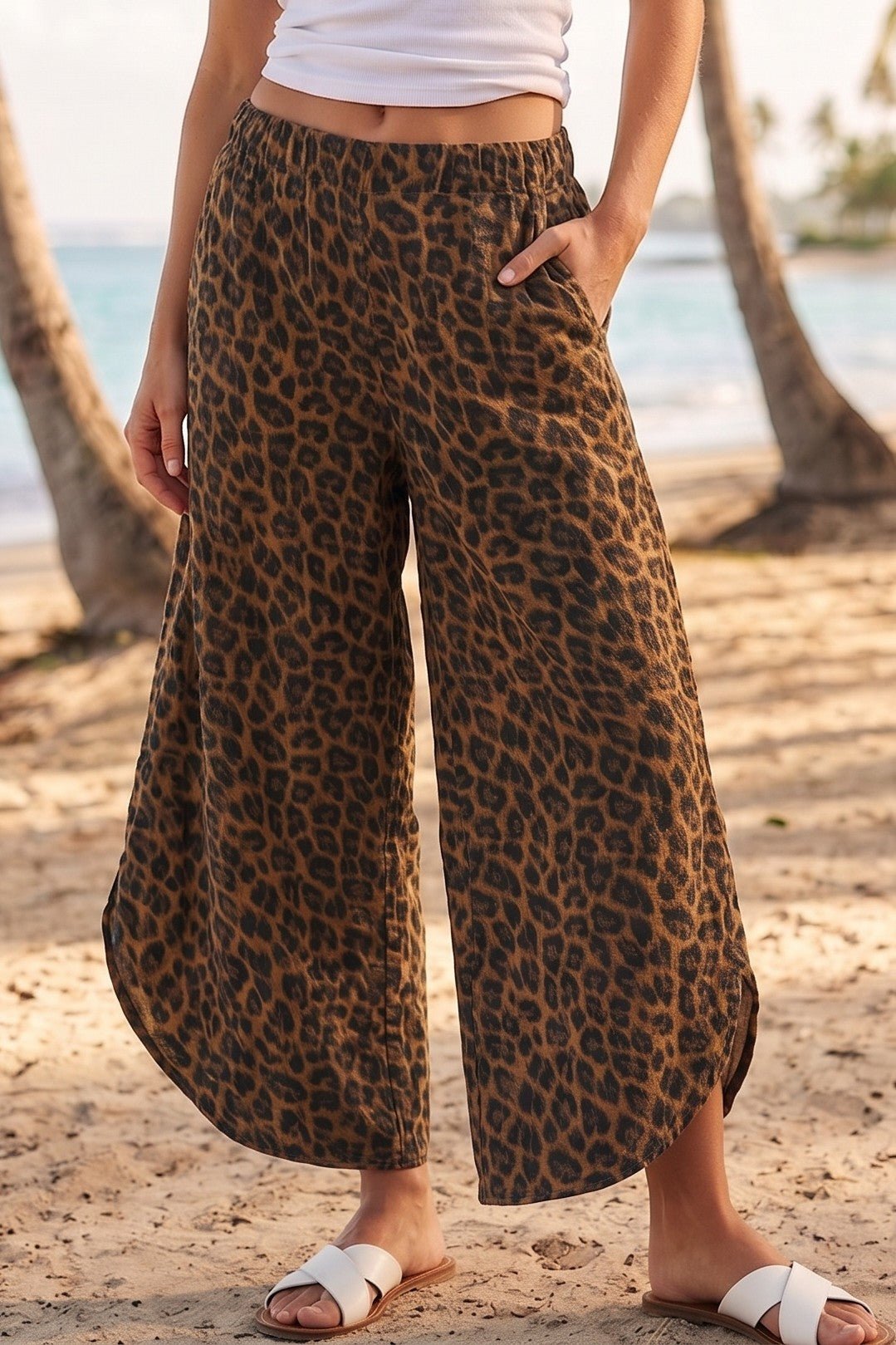Sahara Leopard Print Tulip Hem Pants - Westly