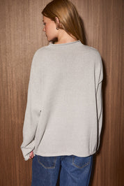 Saint Nick Rolled Mock Neck Sweater in Heather Grey, product photo 2
