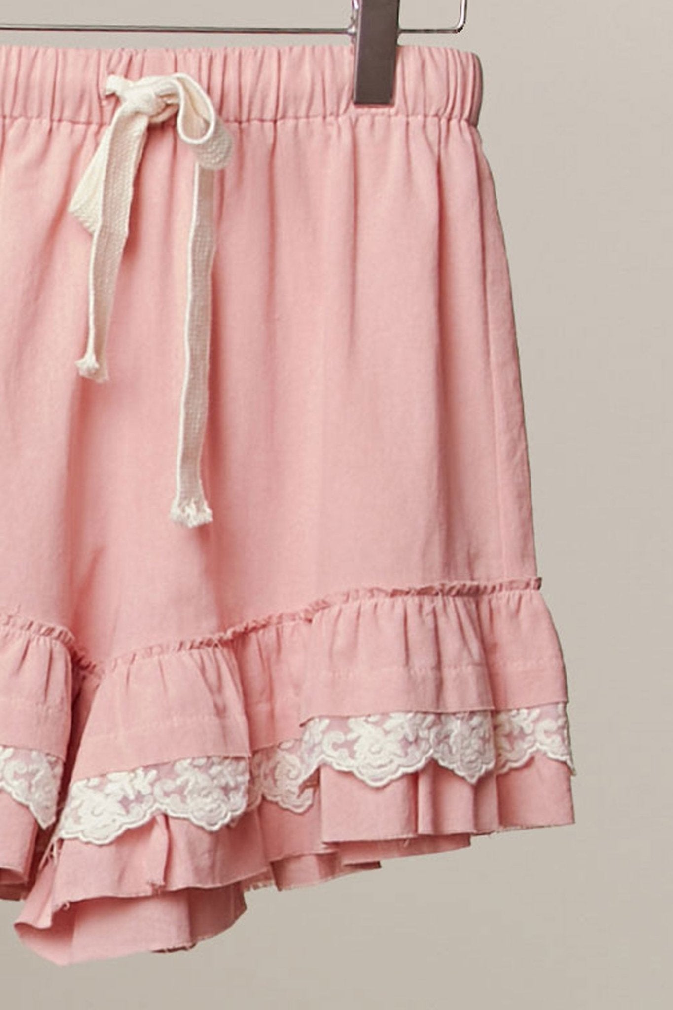 Salt Air Lace Trim Ruffle Shorts - Westly