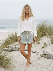 Salt Air Lace Trim Ruffle Shorts - Westly