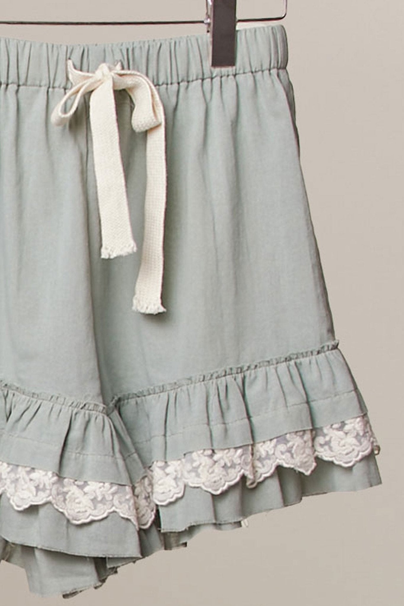 Salt Air Lace Trim Ruffle Shorts - Westly
