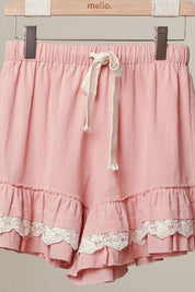 Salt Air Lace Trim Ruffle Shorts - Westly