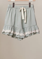 Salt Air Lace Trim Ruffle Shorts - Westly