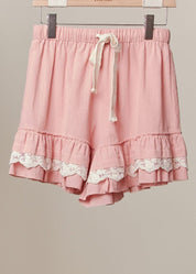Salt Air Lace Trim Ruffle Shorts - Westly