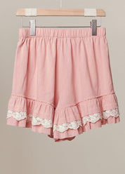 Salt Air Lace Trim Ruffle Shorts - Westly
