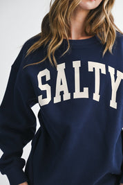 Salty Oversized Graphic Pullover Sweatshirt - Westly